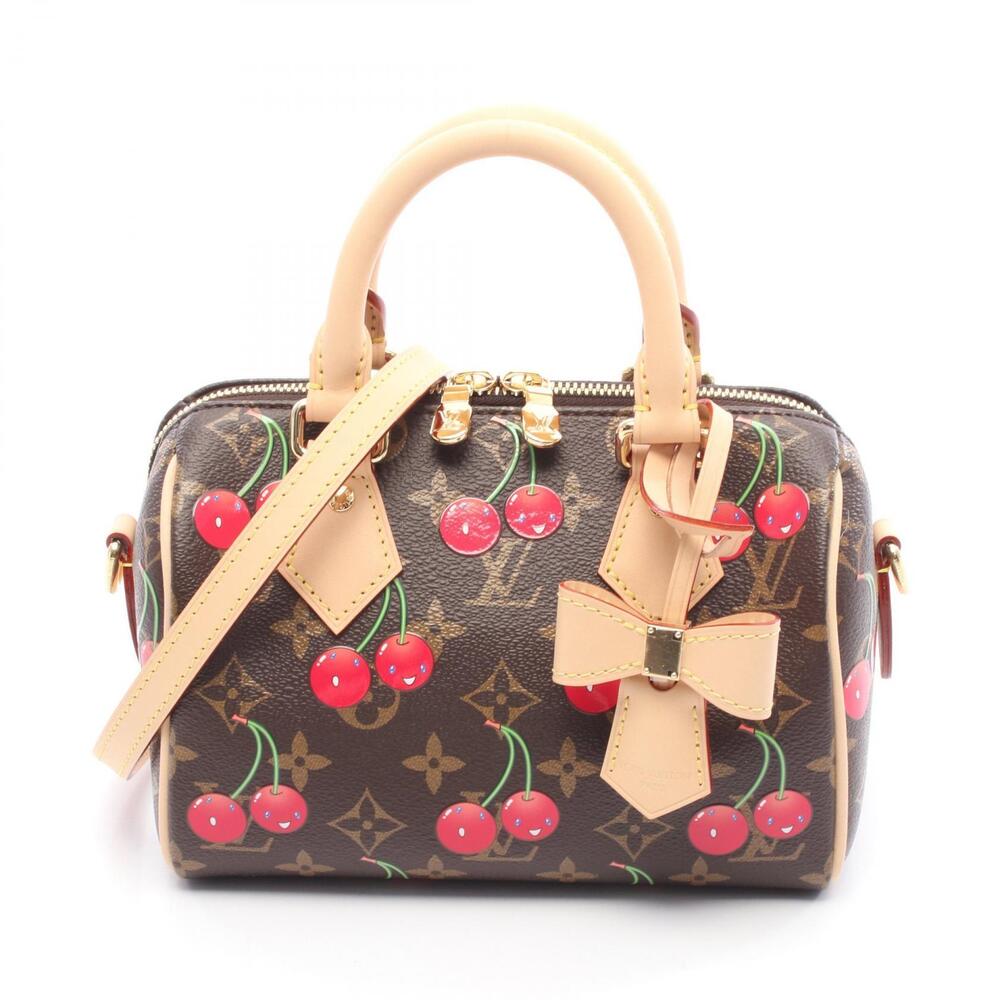 Louis Vuitton Takashi Murakami Speedy Monogram Top Bag Canvas Leather Brown